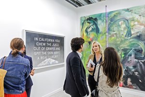 Ed Ruscha and Mary Weatherford, <a href='/art-galleries/gagosian-gallery/' target='_blank'>Gagosian</a>, Art Basel (13–16 June 2019). Courtesy Ocula. Photo: Charles Roussel.
